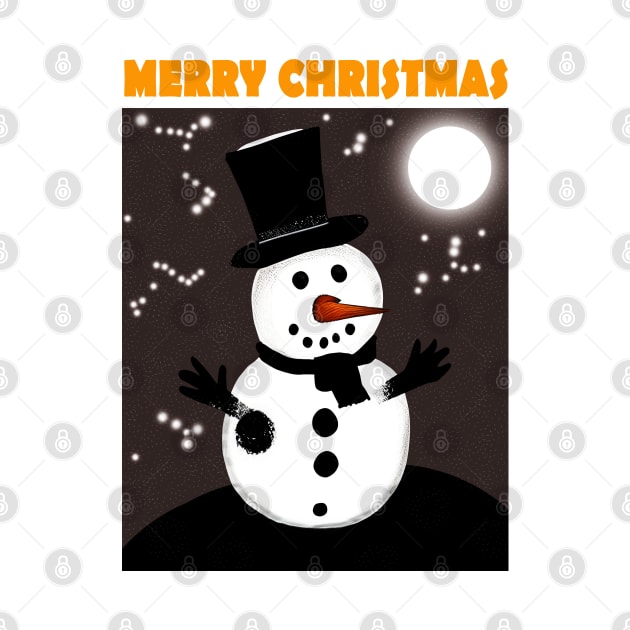 Snowman Merry Christmas 2022 by CartWord Design