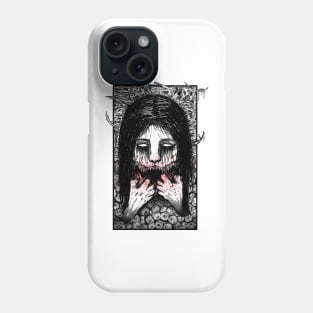 Horror Slit Mouthed (Black and White Version) Phone Case