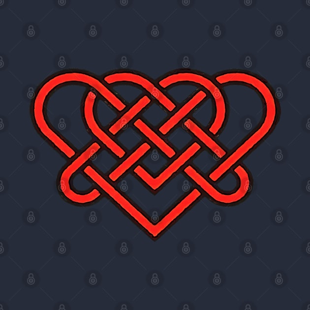 Celtic Eternal Love Knot Romantic Heart Red Design by taiche