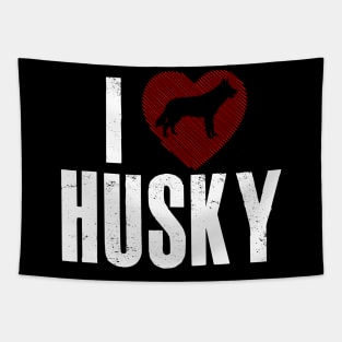 I Love Husky Tapestry