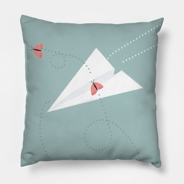 Paper plane Pillow by CoteCreation