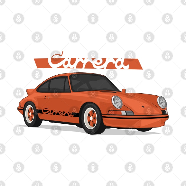 supercar 911 carrera rs turbo 1972 orange by creative.z