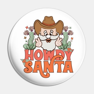 Howdy Santa Western Cowboy Santa Christmas Gift Pin