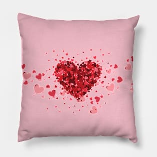 Pink and Red Lovehearts Pillow