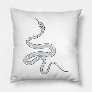 Hand Drawn Mystical Snake Pillow