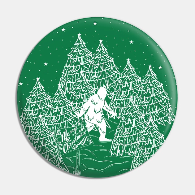 A Bigfoot Christmas Pin by Desdymona