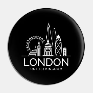 London United Kingdom City Skyline Pin