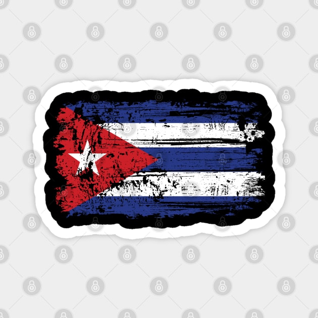 Cuba Flag Gift Idea Proud Grunge Design Magnet by Macphisto Shirts