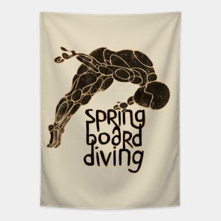 Diving Vintage Style, Springboard Diving Tapestry