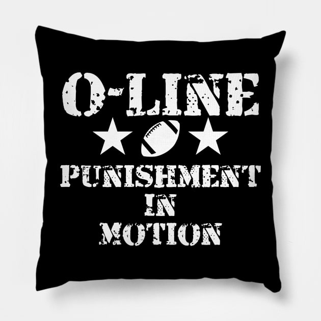 Football Offensive Lineman Punishment In Motion Pillow by sewandtell