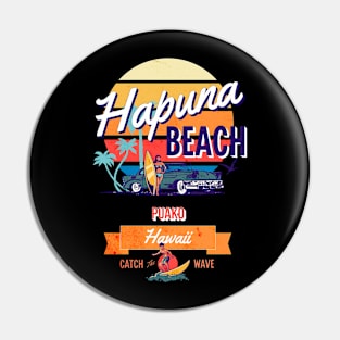 Hapuna Beach State Recreation Area Hawaii Vintage-Style Pin