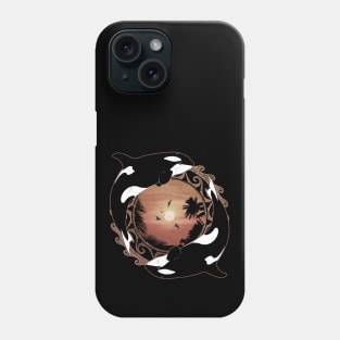 Twin Orcas on Sunset Phone Case