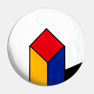 Mondrian Inspired Diamond Pillar Geometric Abstract Acrylic Painting Pin