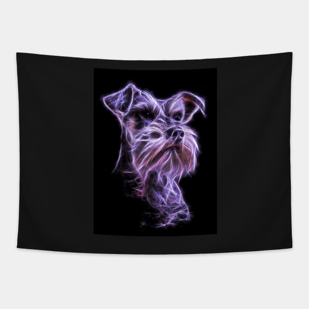 Schnauzer Cute Portrait Loft and Spiritual Style Tapestry by SKornackiArt