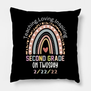 Teaching Loving Inspiring 2nd grade on twosday 2-22-22 Pillow