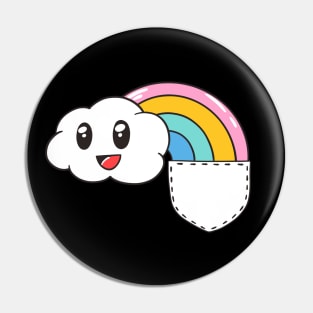 Pocket Rainbow Kawaii Cloud Cute Funny Pin