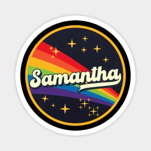 Samantha // Rainbow In Space Vintage Style Magnet