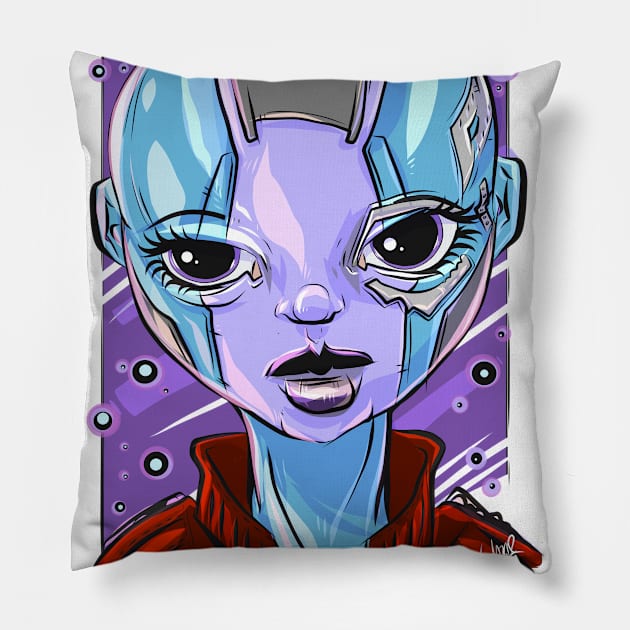 Pop Culture Caricature #11 - Nebula Pillow by yazgar