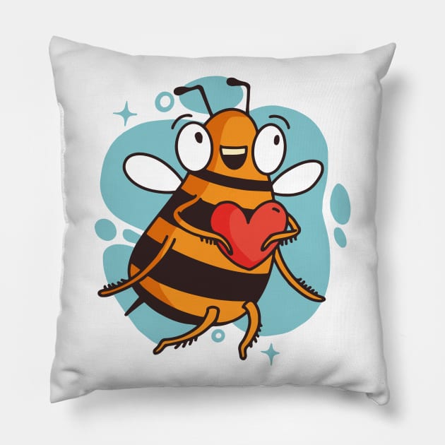 Cute Wholesome Bee Pillow by monkeywizzzard