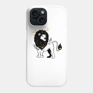 Black and Gold Zodiac Sign LEO Phone Case