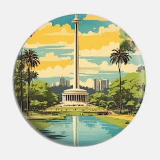 Parque do Ibirapuera Brazil Vintage Tourism Travel Poster Art Pin