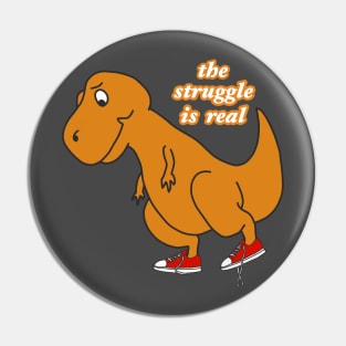 Retro T-Rex Struggle Vintage 90s Aesthetic dinosaur Pin