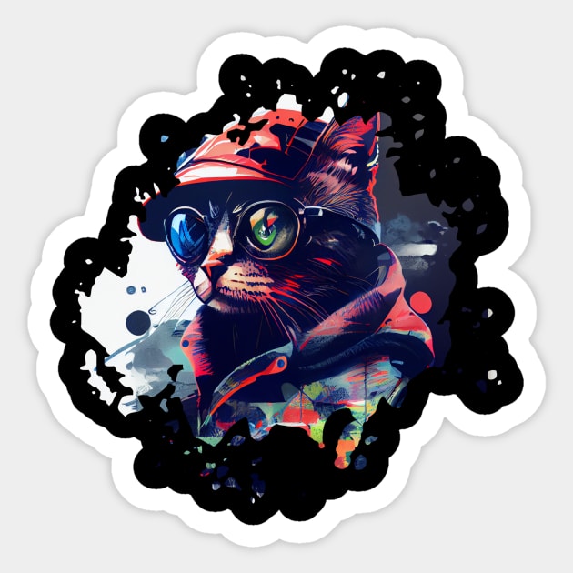 Cyber Cat Stickers for Sale