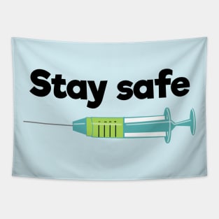 Stay safe, referring to Corona Virus Tapestry