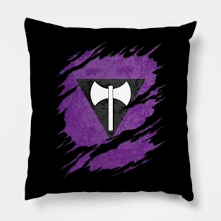 Lesbian Labrys Pride Flag Ripped Reveal Pillow