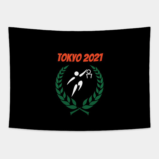 Basketball Tokyo 2021 Olympics Tapestry by Slick T's