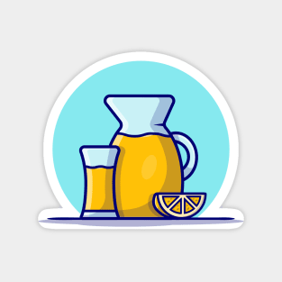 Orange Juice Cartoon Vector Icon Illustration (2) Magnet