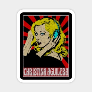 Christina Aguirela Headset Pop Art Style Magnet