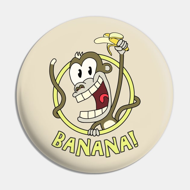 Banana Monkey Pin by Nerd_art