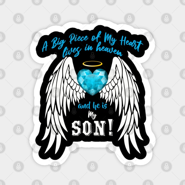 Son in Heaven, A Big Piece of My Heart Lives in Heaven Magnet by The Printee Co