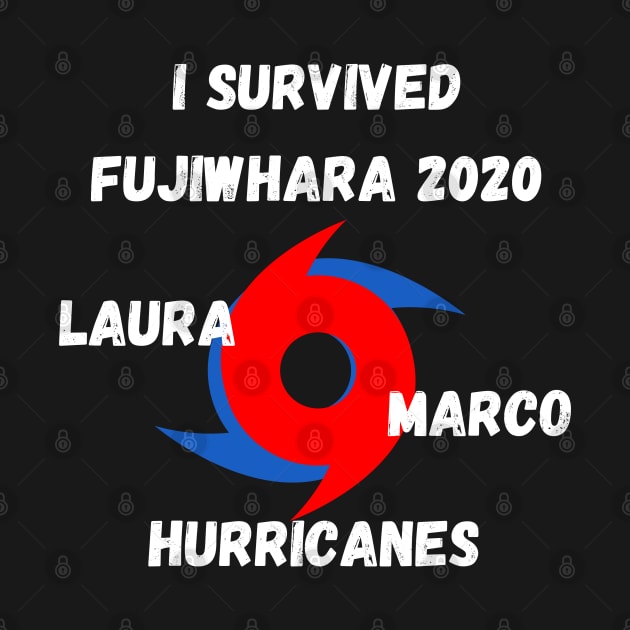 I Survived Fujiwhara 2020 Hurricanes Laura and Marco Funny by Lone Wolf Works