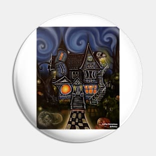 Gothic Victorian House with monsters Pin