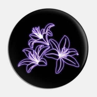 Violet Neon Lys Flowers Pin