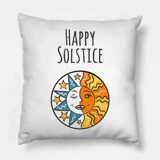 Happy Winter Or Summer Solstice Pillow by faiiryliite