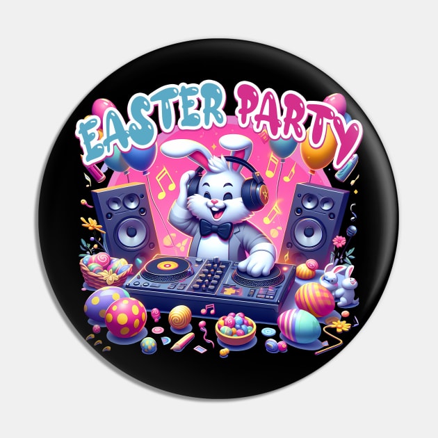 Easter Party Bunny DJ Hip Hop Dancing Music Pin by Neldy