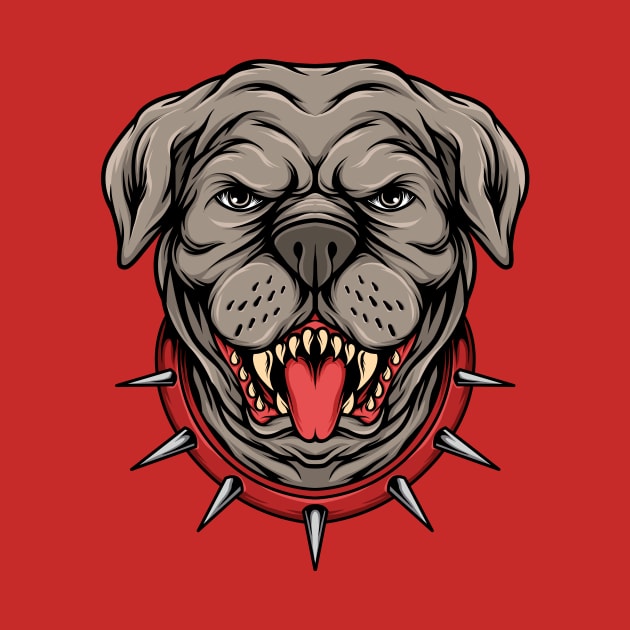 Mean Pitbull Head by SLAG_Creative