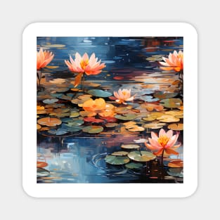 Monet Style Water Lilies 17 Magnet
