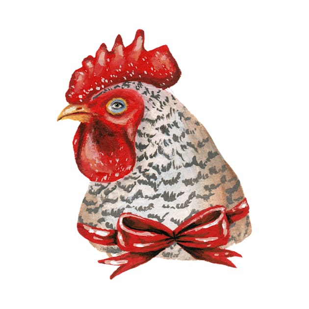 Rooster with a Red Bow by KayleighRadcliffe