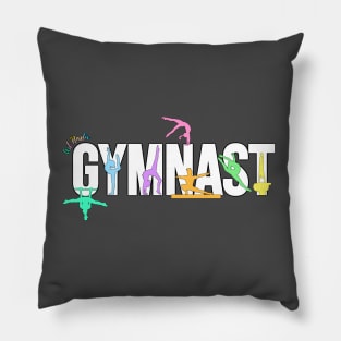 Gymnast Silhouette Art - Art Nastix - Multicolor Pillow