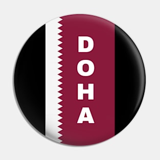 Doha City in Qatar Flag Vertical Pin