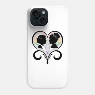 Two Lesbian Pride Brides Inside an Elegant Heart Phone Case