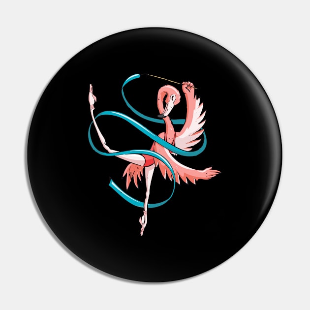 Flamingo Ballet Ballerina Illustration Pin by SzarlottaDesigns