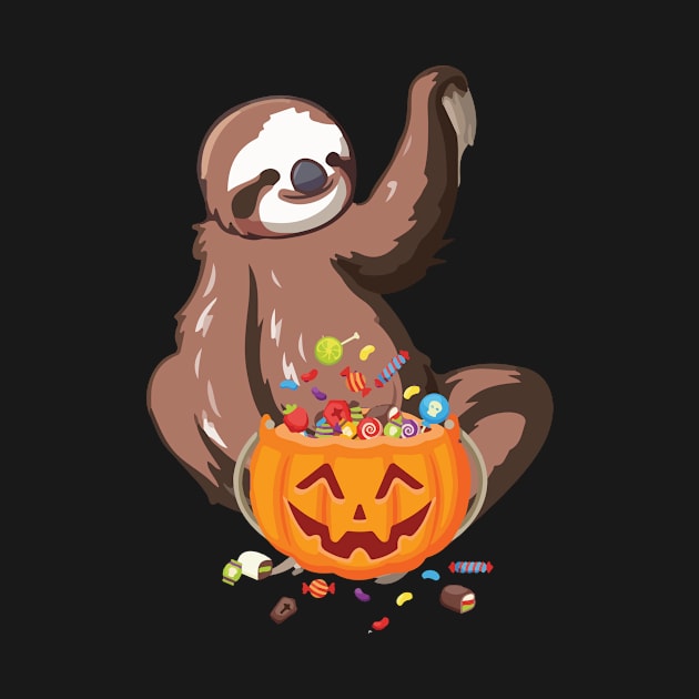 Sloth Costume Halloween Halloween Sloth Pumpkin Shirt by danieldamssm