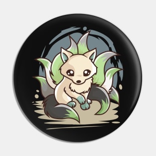 Agender Cute Kitsune Pin