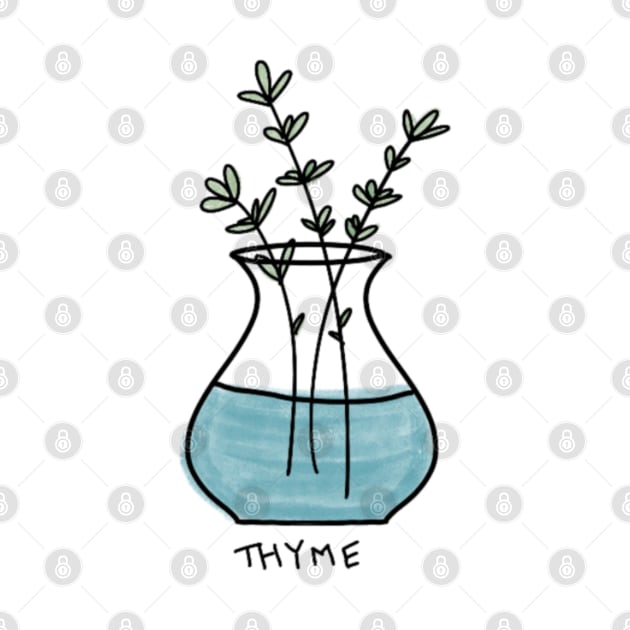 Thyme bundle in vase by JuneNostalgia