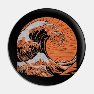 Dynamic Wave - Stylized Japanese-Inspired Illustration Pin